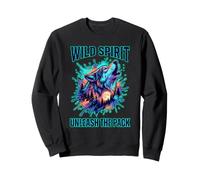 Une Nature indomptée dévoile l'emblème de la forêt d'un Loup Hurlant Sweatshirt