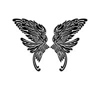une paire d'ailes d'oiseau ange Stickers gravés 36x51.1cm Ne se décolle pas Noir
