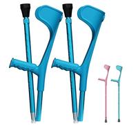 Une paire de béquilles pliables pour avant-bras (rose/bleu), béquilles réglables en hauteur (93-115 cm), béquilles légères en aluminium, hauteur adaptée de 1,2 m à 1,8 m (couleur : rose, taille : 1