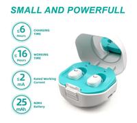 une paire de blanc - Prothèse auditive de Digital de dispositif Rechargeable de prothèses auditives de Double oreille avec l'amplificateur de son de caisse de charge pour des personnes âgées