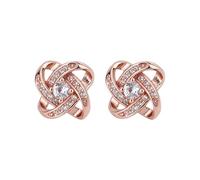 Une paire de boucles d'oreilles en or rose pour femme - Boucles d'oreilles roses - Boucles d'oreilles hypoallergéniques en zircone - Boucles d'oreilles pour femmes et filles - Convient pour les