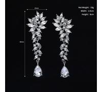 Une Paire De Boucles D'oreilles Longues Élégantes, Ensemble De Bijoux De Costume Rétro En Strass Pour Tous Les Jours, Mariage, Bal, Anniversaire, Pr Sale