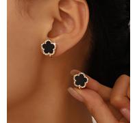 Une paire de boucles d'oreilles trèfle, nouveaux clips d'oreilles de luxe pour petits publics, et boucles d'oreilles haut de gamme pour dames bien connues sur Internet Taille UniqueAlliage de zinc