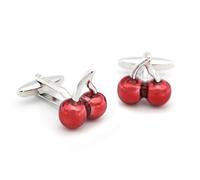 Une paire de boutons de manchette en forme de cerises pour homme - Boutons de manchette personnalisés pour chemise de smoking - Pour homme - Pour les affaires, is about as photo show, Acier