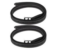Une Paire de Ceinture d'étrier de Cheval de Selle Britannique, en Cuir Souple, Microfibre, Boucle en Acier Inoxydable (Noire)