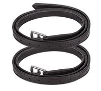 Une Paire de Ceinture d'étrier de Cheval de Selle Britannique, en Cuir Souple, Microfibre, Boucle en Acier Inoxydable (Marron foncé)