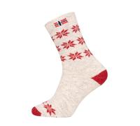 Une paire de chaussettes norvégiennes pour homme et femme Snowflake Design Nordic Socks Chaussettes douillettes en 80 % laine Chaussettes épaisses Hyggelig Chaudes - Résistantes et intemporelles