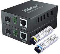 Une paire de convertisseurs de média Bidi 1.25G (kit #9), fente SFP, avec une paire d'émetteurs-récepteurs SFP Bidi, SMF, 3 km