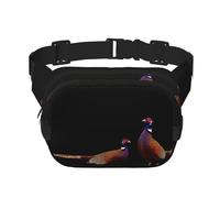 Une paire de faisans imprimé sac banane multifonctionnel sac messager tendance unisexe sac de voyage sac de rangement sport