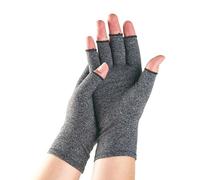 Une paire de gants de compression en bambou contre l'arthrite, gants de compression originaux pour femmes et hommes, pour soulager la douleur arthritique des mains, canal carpien (L, gris)