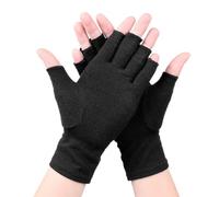 Une paire de gants de compression en bambou contre l'arthrite, gants de compression originaux pour femmes et hommes, pour soulager la douleur arthritique de la main, canal carpien (S, Noir)