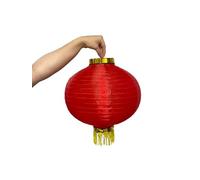 Une paire de grandes lanternes chinoises de 30 cm en or rouge pour le Nouvel An