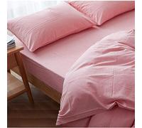 Une Paire de taies d'oreiller pour Femme au Foyer en Pur Coton - taies d'oreiller lavables en Machine faciles à entretenir-50 cm x 75 cm_Poudre Tendre