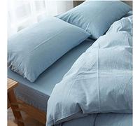 Une Paire de taies d'oreiller pour Femme au Foyer en Pur Coton - taies d'oreiller lavables en Machine faciles à entretenir-60 cm x 90 cm_Bleu Clair