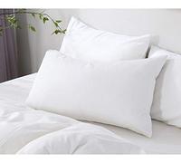 Une Paire de taies d'oreiller pour Femme au Foyer en Pur Coton - taies d'oreiller lavables en Machine faciles à entretenir-50 cm x 75 cm_Blanc
