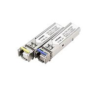 Une paire d'émetteurs-récepteurs SFP Bidi 1,25 G 1000Base-BIDI monomode Simplex LC Module SMF 1310 nm/15500 nm DDM jusqu'à 20 km pour Cisco GLC-BX-D, Ubiquiti UniFi UF-SM-1G-S, Mikrotik et plus (1)
