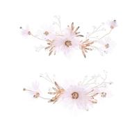 Une paire d'épingles à cheveux avec fleur dorée avec strass pour femmes bijoux de mariée