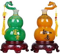 Une Paire d'ornements de Gourde Feng Shui Porte-Bonheur WU Lou, Armoire à vin, décoration créative pour Salon, Artisanat de Pendaison de crémaillère, Nouvelle Maison