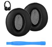 Une Paire Noir Remplacement Coussinets d'oreille, Oreillette en Cuir Protéiné, Mousse à Mémoire Douce Coussinets, Mousse Haute Densité Coussinets d'oreille pour Sennheiser HD4.50 BTNC Casquep