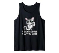 Une patte douce, un regard affectueux, amoureux des chats, animal de compagnie félin, miaou, amour Débardeur