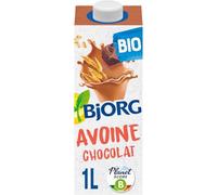Une pause gourmande au cacao avec la boisson végétale avoine cacao BJORG bio, format 1L pratique pour toute la famille - Lot de 3