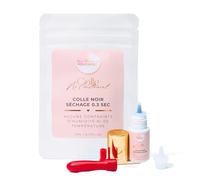 Une Pause Poudrée - NoConstraint Colle Noire Professionnelle Séchage Rapide 0,3s - Haute Rétention Extension Faux Cils - Sans Contrainte ni d'Humidité, ni Température - Texture légère - Fumée Moyenne