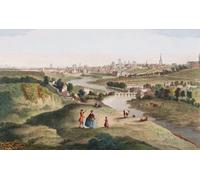 Une perspective de la ville de Dublin depuis la colline du magazine dans His Majesties Phoenix Park. Après une œuvre du XVIIIe siècle par James Mason. Colourisation ultérieure. Poster imprimé par Ken