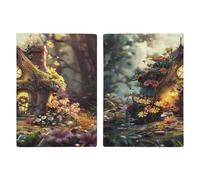 Une petite maison de conte de fées - Porte-passeport ultra fin en cuir synthétique - Organiseur de documents de voyage compact de qualité supérieure - Housse de protection pour passeport international