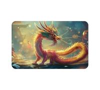 Une petite serviette de plage en velours à séchage rapide avec symboles surnaturels et dragon doré - 140 x 70 cm - Pour adultes - Serviette super absorbante