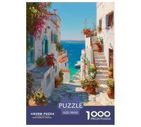 Une Petite Ville au Bord de la mer Puzzles 1000 Pièces Cadeau Unique intéressant Jeu Éduchatif Défi Jouet À De Qualité Supérieure Peinture Art pour Adultes Et Enfants 70x50cm/1000pcs