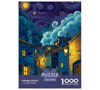 Une Petite Ville Puzzles 1000 Pièces Style Peinture à l'huile Puzzle Adulte Jeu Éducatif Challenge Toy Et Enfants Cadeaux 70x50cm/1000pcs