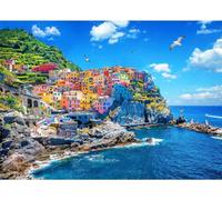 Une Petite Ville sur la côte sous Un Ciel Bleu - Puzzle en Papier de 2000 pièces - Une activité Amusante pour la Famille et Les Amis 70 x 100 cm
