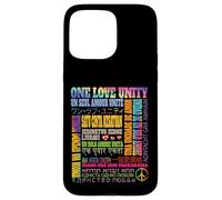Une Phrase d'unité d'amour dans différentes Langues dans Le Monde Entier - Heal Coque pour iPhone 15 Pro Max