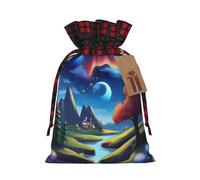 Une pochette avec cordon de serrage imprimé royaume étoilé M pour emballage de fête, mariage et rangement