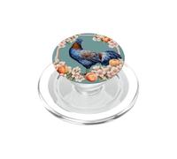 Une Poule Bleue du Delaware entourée de Fleurs de pêcher PopSockets PopGrip pour MagSafe