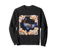 Une Poule Bleue du Delaware entourée de Fleurs de pêcher Sweatshirt