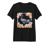 Une Poule Bleue du Delaware entourée de Fleurs de pêcher T-Shirt Haut de Gamme