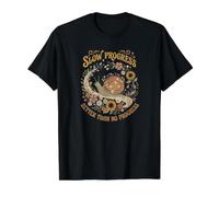 Une Progression Lente Vaut Mieux Que Pas de progrès Escargot Floral Amusant T-Shirt Graphique avec Valeur, Homme, Noir, L