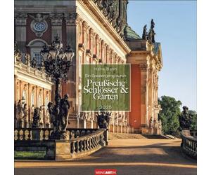 Une promenade à travers les châteaux et jardins prussiens Calendrier 2025 : calendrier mural avec 12 photos de jardins romantiques de châteaux, calendrier photo au format 48 x 46 cm pour l'année