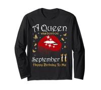 Une Reine est née Le 11 Septembre. Joyeux Anniversaire à Moi Manche Longue