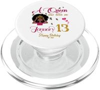 Une Reine est née Le 13 Janvier. Joyeux Anniversaire à Moi PopSockets PopGrip pour MagSafe
