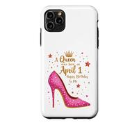 Une Reine est née Le 1er Avril Célébration d'anniversaire Glamour Coque pour iPhone 11 Pro Max
