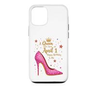 Une Reine est née Le 1er Avril Célébration d'anniversaire Glamour Coque pour iPhone 12/12 Pro