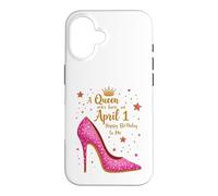 Une Reine est née Le 1er Avril Célébration d'anniversaire Glamour Coque pour iPhone 16