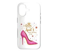 Une Reine est née Le 1er Avril Célébration d'anniversaire Glamour Coque pour iPhone 17