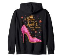 Une Reine est née Le 1er Avril Célébration d'anniversaire Glamour Sweat à Capuche