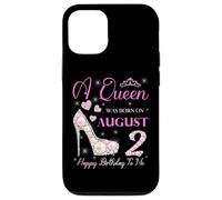 Une Reine est née Le 2 août, fête « Joyeux Anniversaire à Moi » Coque pour iPhone 12/12 Pro