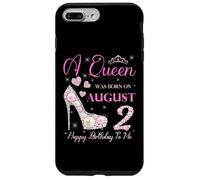 Une Reine est née Le 2 août, fête « Joyeux Anniversaire à Moi » Coque pour iPhone 7 Plus/8 Plus