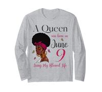Une Reine est née Le 9 Juin et a vécu ma Vie bénie Mignonne Manche Longue