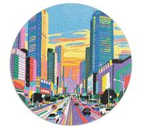 Une Rue fréquentée Puzzle 1000 Pièces Cadeau Unique Rue Ville Jeu Éduchatif Défi Jouet À De Qualité Supérieure Peinture Art pour Adultes Et Enfants 1000pcs (67.5x67.5cm)